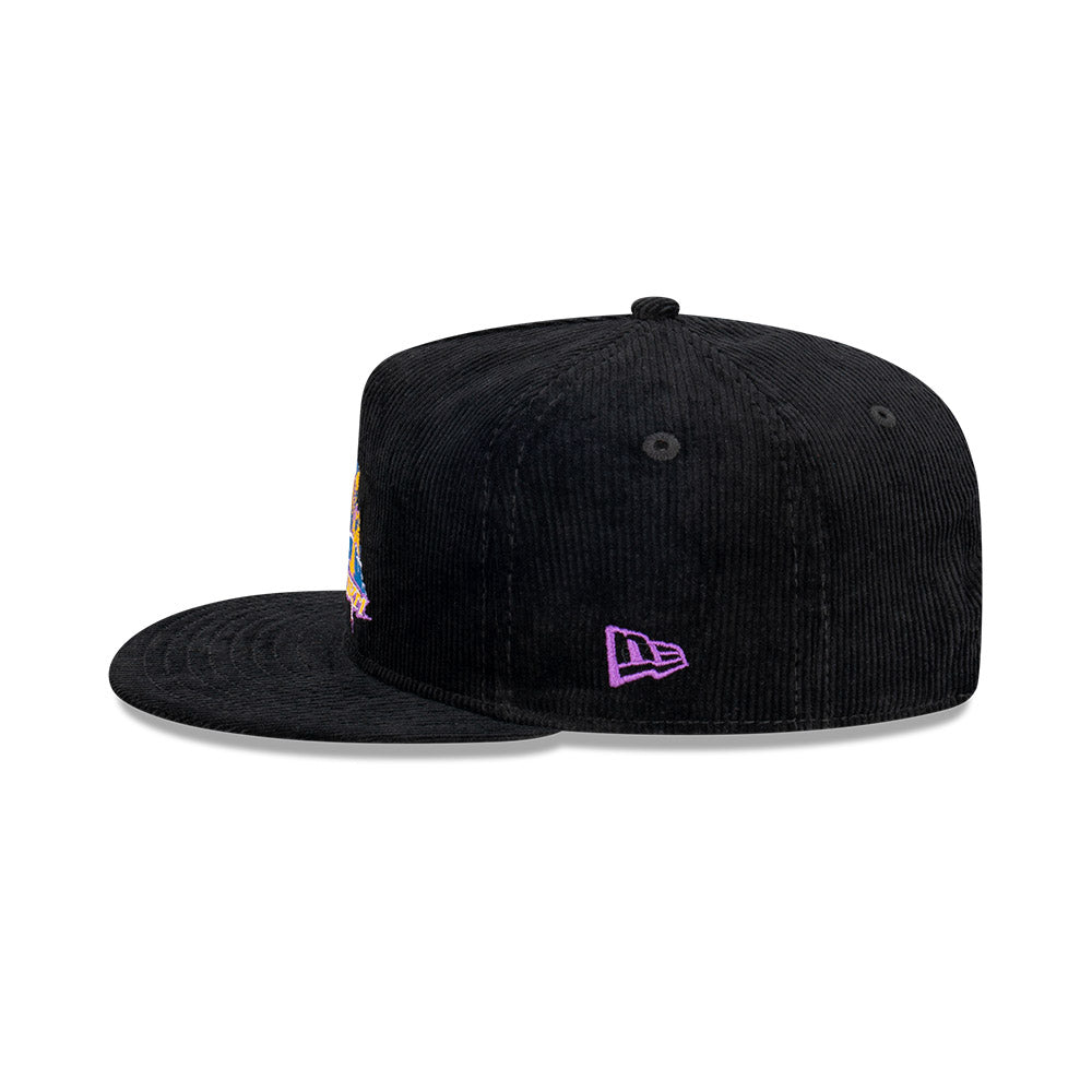 Melbourne Storm Hat - NRL Retro Black Corduroy The Golfer Snapback - New Era